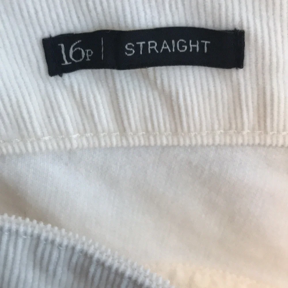 Talbots Women's 16P‎ Corduroy Pants Cream Slimming Straight Leg Five-Pocket NEW